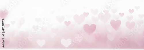Light pink Valentine heart banner graphic for web design and Valentine's Day photo