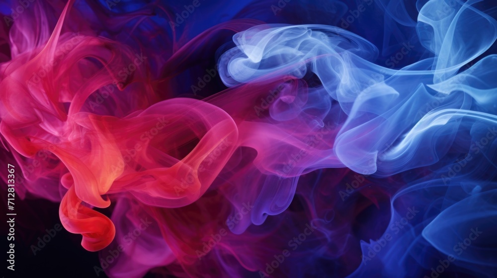 Smoke Symphony A symphony of colors in the form of swirling smoke, a true feast for the eyes. - obrazy, fototapety, plakaty 