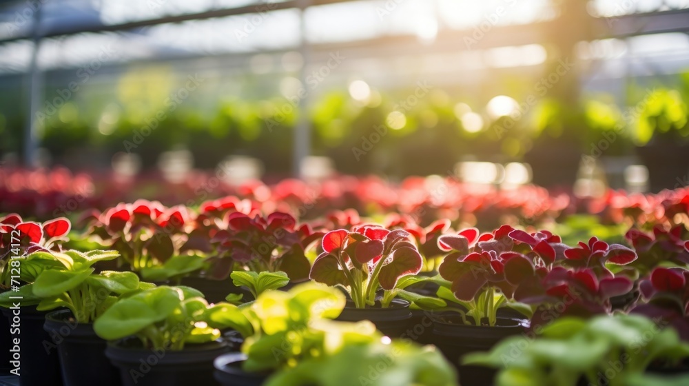 A stunning greenhouse filled with rows of vibrant, healthy plants thriving in the controlled environment provided by tingedge climate technology.