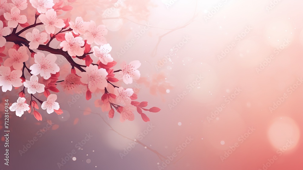 Sakura in soft style background, generative ai.