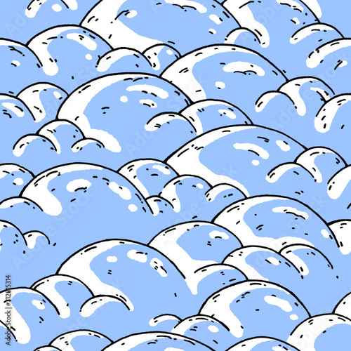 Seamless pattern of snow folds