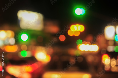 blurry city light at night as background © Bangmunce