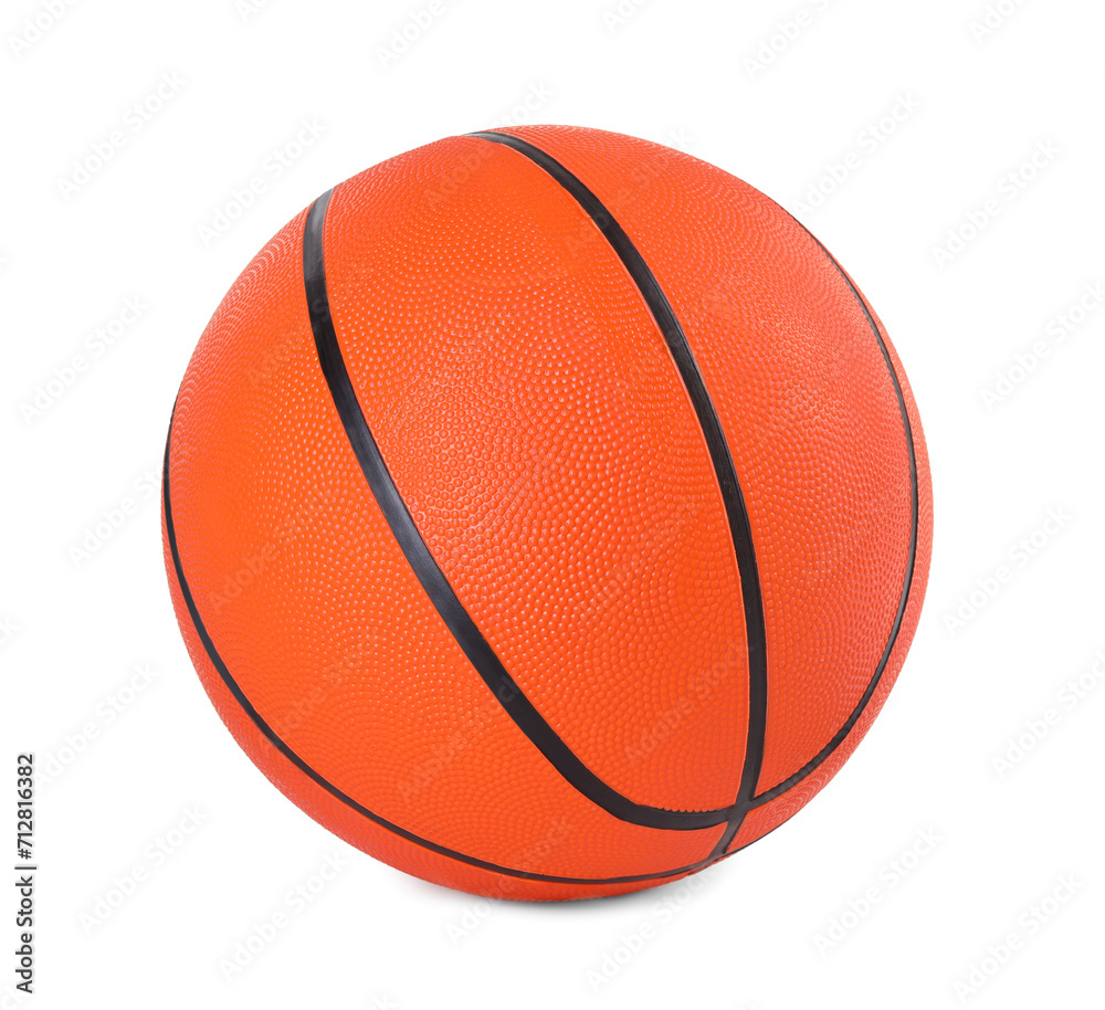 One orange basketball ball isolated on white One orange basketball ball isolated on white
