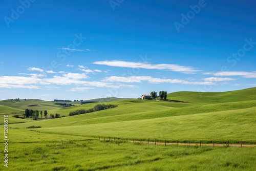 Field countryside green hills summer nature landscape meadow rural farm © SHOTPRIME STUDIO