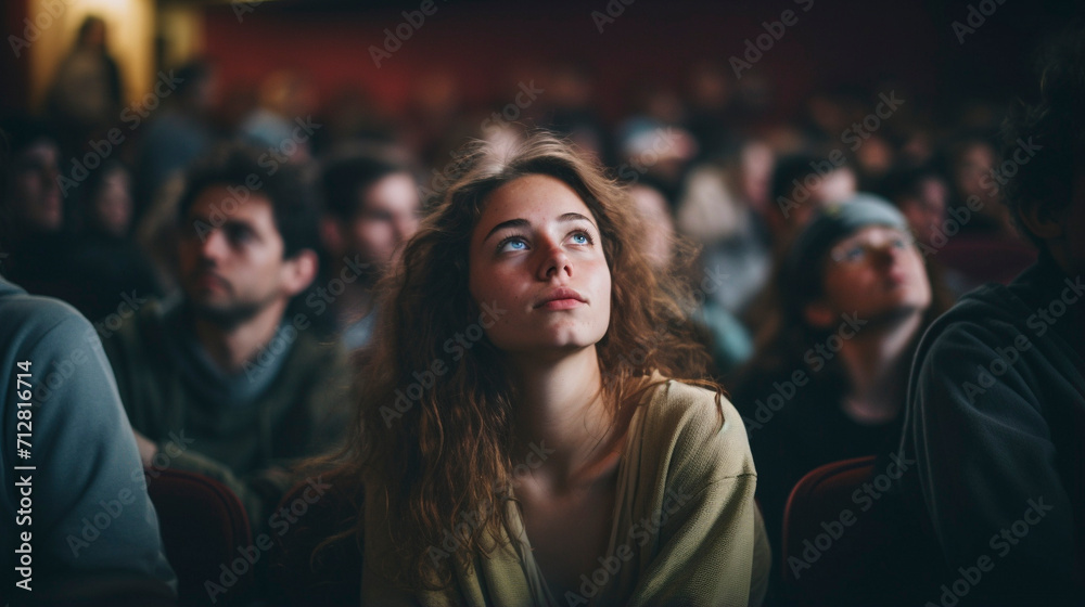 Enchanting Performance: Beautiful Woman at the Theater, Generative AI Enchanting Performance: Beautiful Woman at the Theater, Generative AI