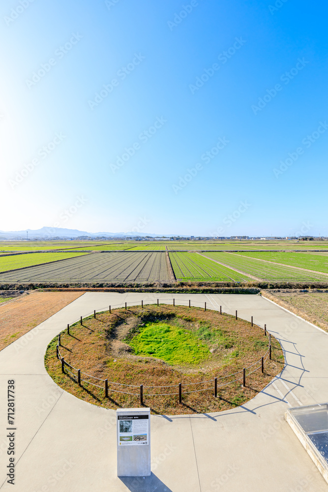 Obraz premium 冬の爆弾池 大分県宇佐市 Winter Bomb Pond. Ooita Pref, Usa City.