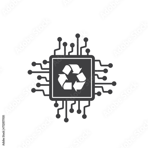 electronics recycle symbol, vector art.