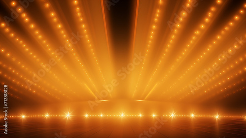 bright stage lights flashing in orange color place