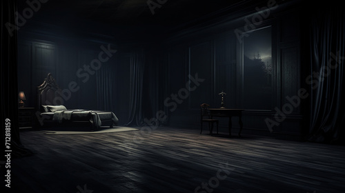 dark room with light background