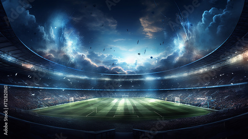 football stadium in lights. mixed media