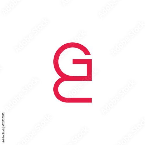 letter gc linked geometric line logo vector