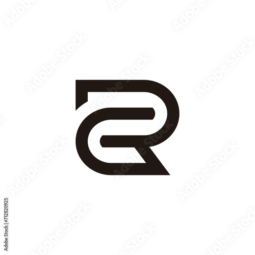 letter cr loop linked geometric logo vector
