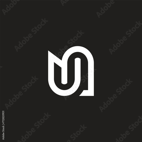 letter un linked loop geometric logo vector