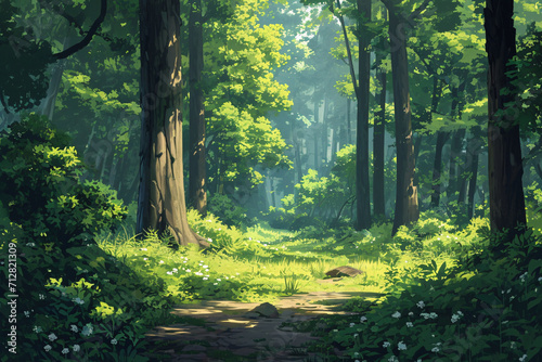 Spring forest scene illustration, Beginning of Spring solar term concept illustration