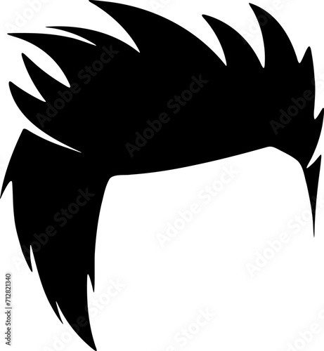 Hair silhouette icon illustration. Man hairstyle design element.