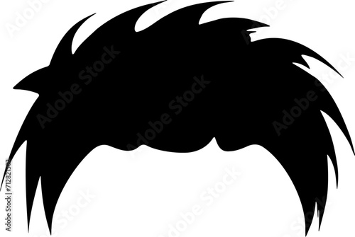 Hair silhouette icon illustration. Man hairstyle design element.