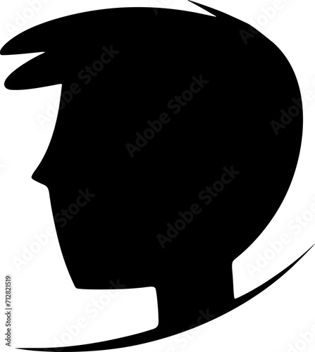 Hair silhouette icon illustration. Man hairstyle design element.