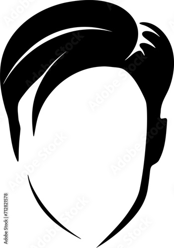 Hair silhouette icon illustration. Man hairstyle design element.