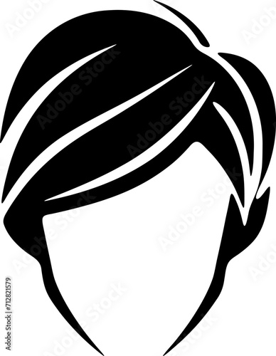 Hair silhouette icon illustration. Man hairstyle design element.