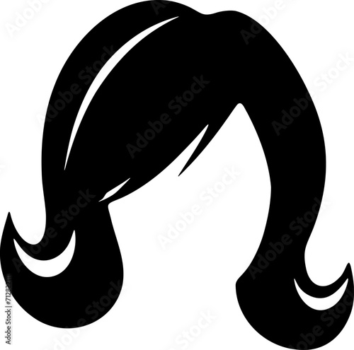 Hair silhouette icon illustration. Woman hairstyle design element.