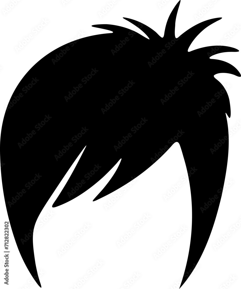 Hair silhouette icon illustration. Woman hairstyle design element. Hair silhouette icon illustration. Woman hairstyle design element.
