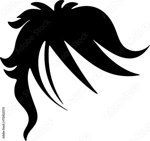 Fototapeta Naklejka Na Ścianę i Meble -  Woman hairstyle silhouette icon illustration. Female hair logo design element.