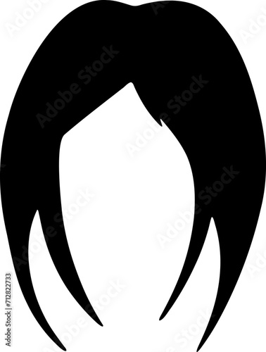 Woman hairstyle silhouette icon illustration. Female hair logo design element.