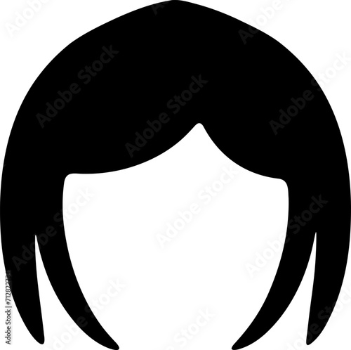 Woman hairstyle silhouette icon illustration. Female hair logo design element.