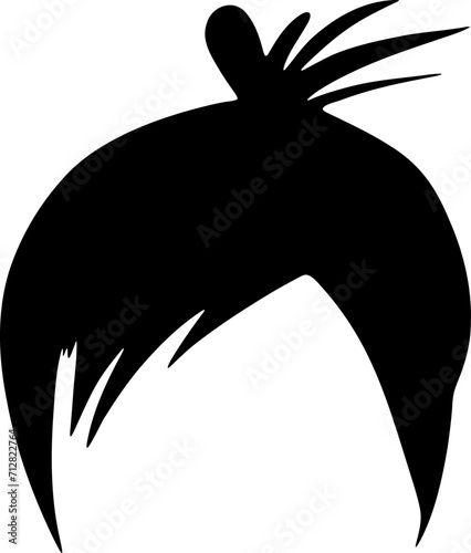 Woman hairstyle silhouette icon illustration. Female hair logo design element.