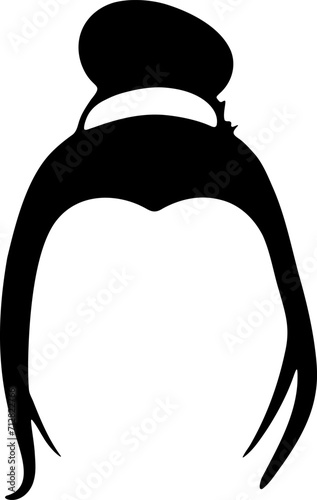 Woman hairstyle silhouette icon illustration. Female hair logo design element.