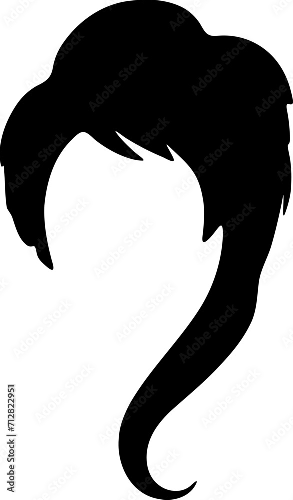 Hairstyle silhouette illustration. Woman hair design element. Hairstyle silhouette illustration. Woman hair design element.
