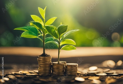 tree growing from coins photo