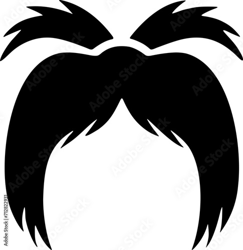 Hairstyle silhouette illustration. Woman hair design element.