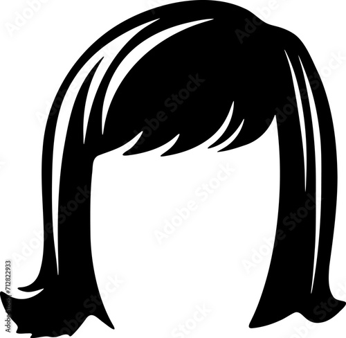 Hairstyle silhouette illustration. Woman hair design element.