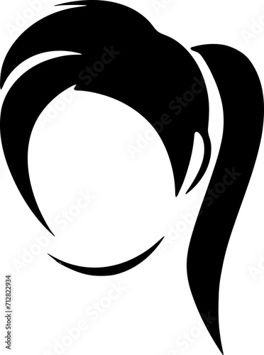 Hairstyle silhouette illustration. Woman hair design element.