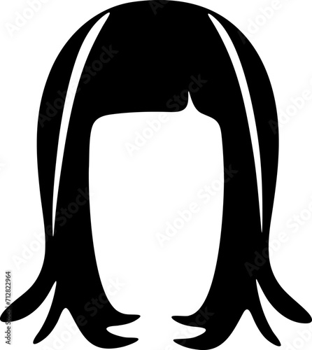 Hairstyle silhouette illustration. Woman hair design element.