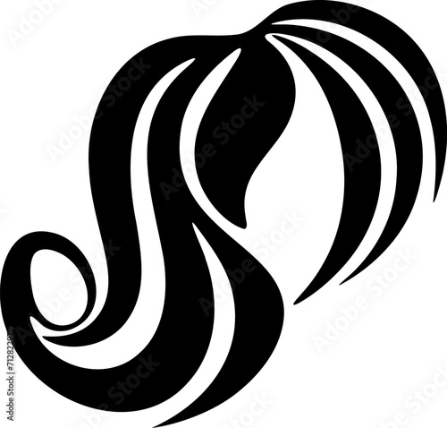 Hairstyle silhouette illustration. Woman hair design element.