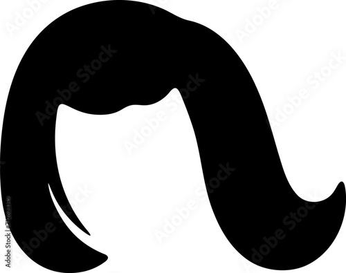 Hairstyle silhouette illustration. Woman hair design element.