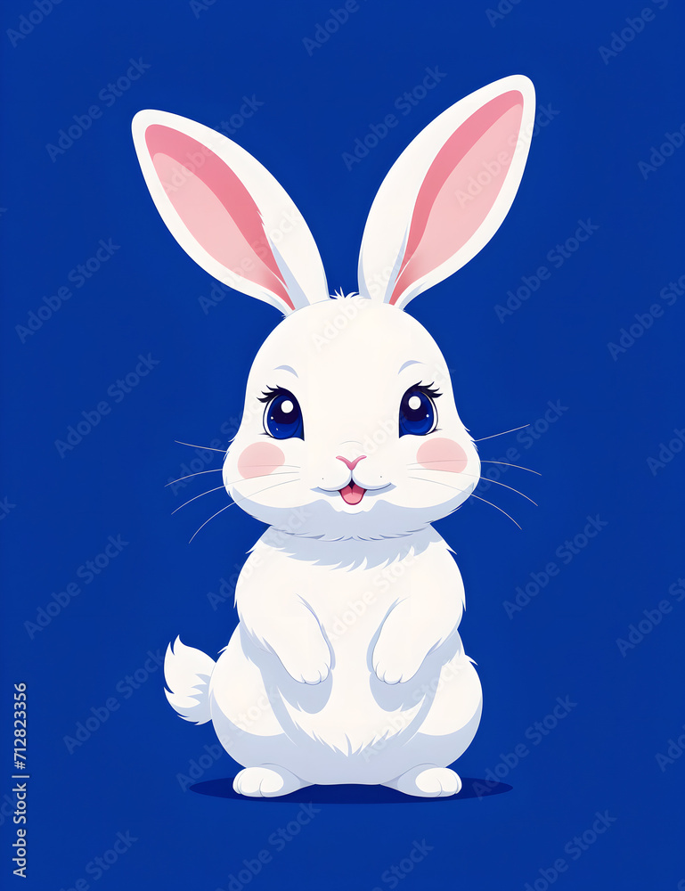 Fototapeta premium cartoon white bunny