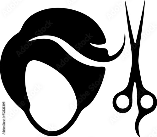 Hairstyle silhouette illustration. Woman hair design element.