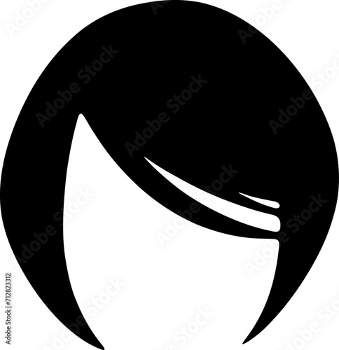 Hairstyle silhouette illustration. Woman hair design element.
