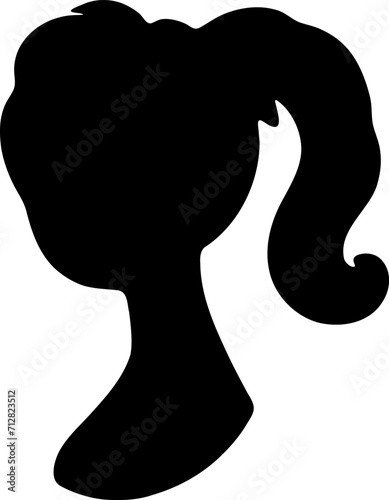 Hairstyle icon silhouette illustration. Woman hair logo