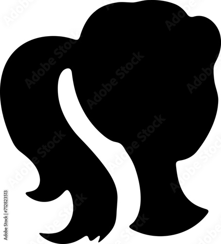 Hairstyle icon silhouette illustration. Woman hair logo
