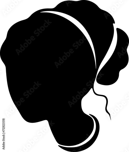 Hairstyle icon silhouette illustration. Woman hair logo