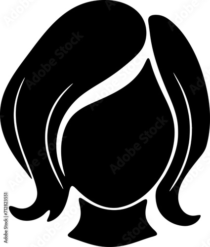 Hairstyle icon silhouette illustration. Woman hair logo