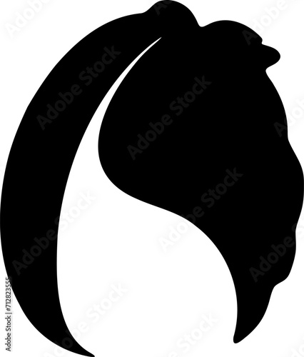 Hairstyle icon silhouette illustration. Woman hair logo
