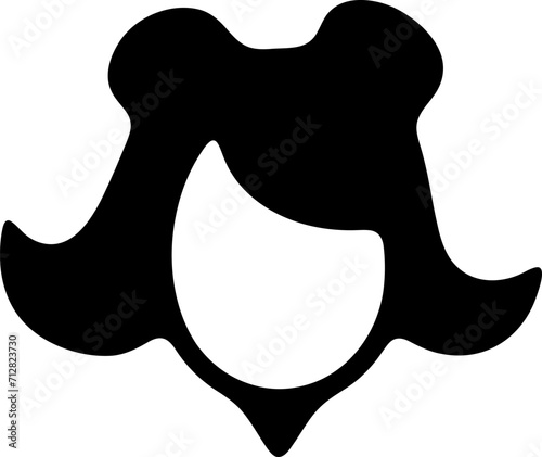 Hairstyle icon silhouette illustration. Woman hair logo