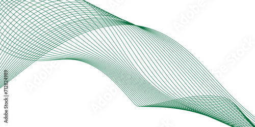 green abstract background. abstract background with lines. Digital frequency track equalizer. Design element for technology  science  modern concept. Curved wavy line  smooth stripe.