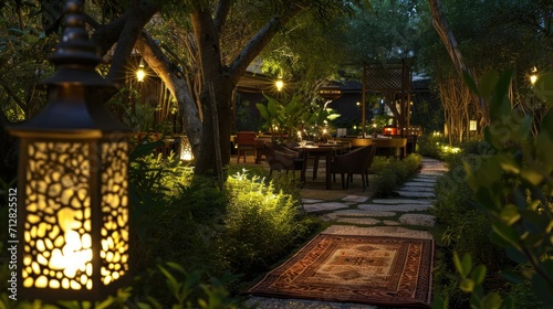 Serenity and Reflection - Ramadan Iftar in a Peaceful Garden Oasis