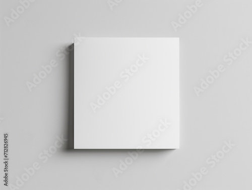 Blank square business card mockup with gray background